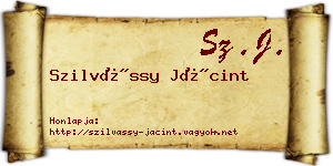 Szilvássy Jácint névjegykártya